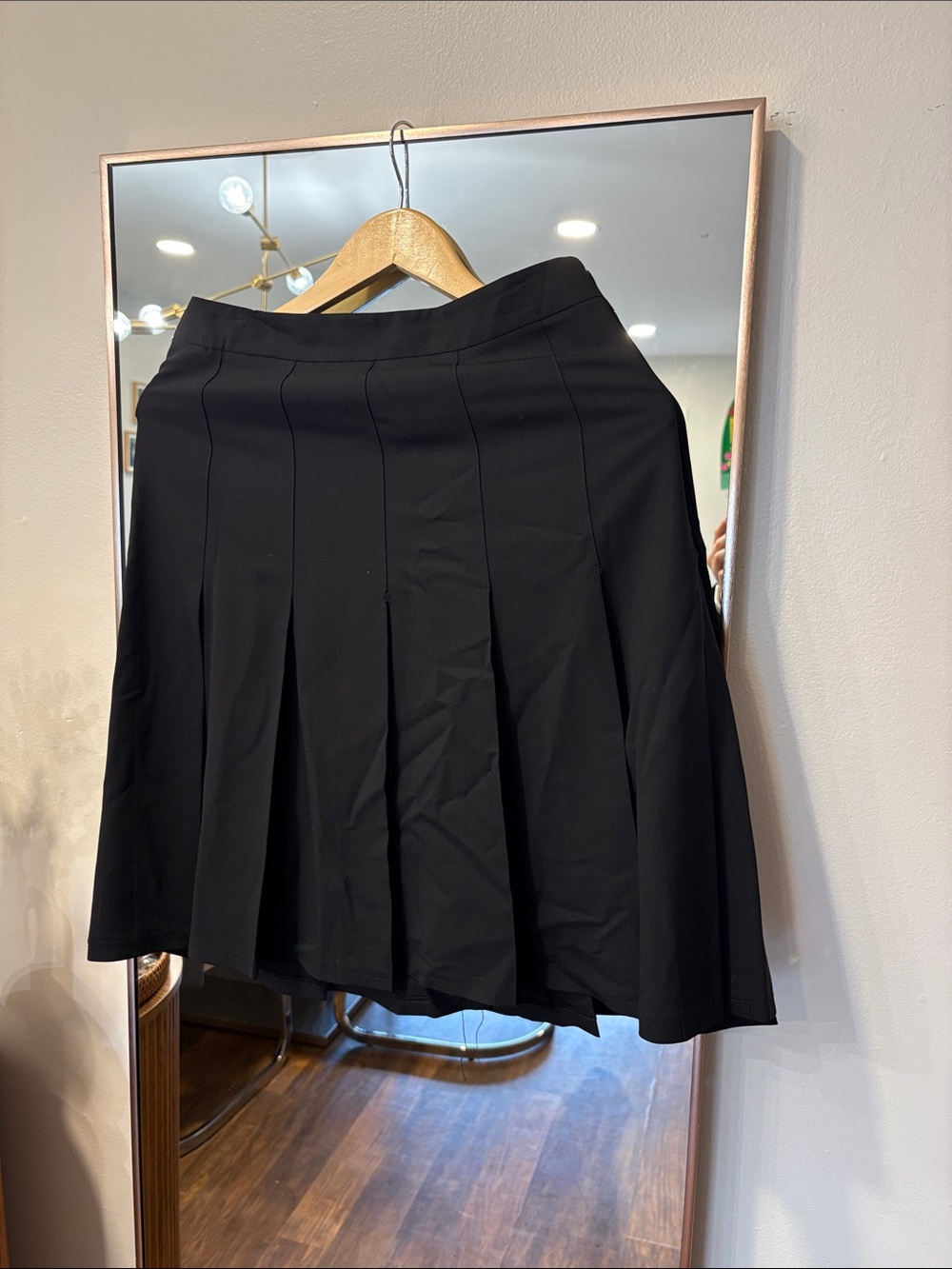 Theory Black Pleated Mini Skirt